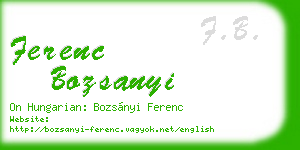 ferenc bozsanyi business card