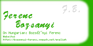 ferenc bozsanyi business card